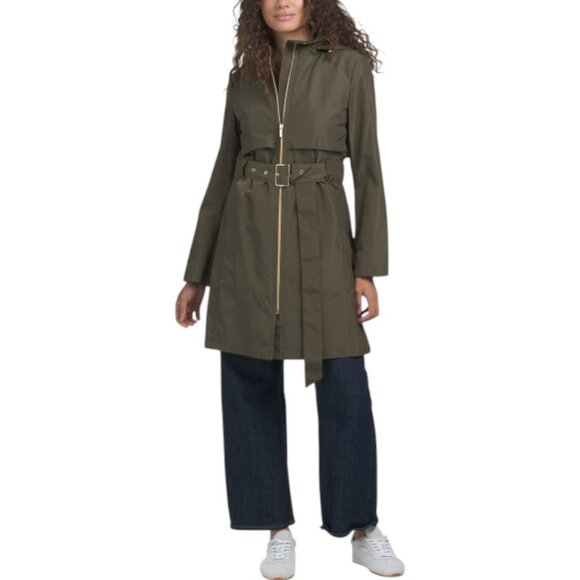COLE HAAN Travel Packable Hooded Raincoat - Picture 1 of 3